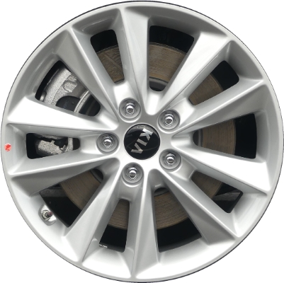 KIA Sorento 2019-2020 powder coat silver 17x7 aluminum wheels or rims. Hollander part number ALY74782U, OEM part number 52910C5510, 52910C5500.