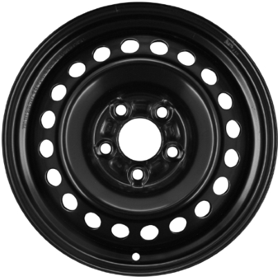 Ford Focus 2012-2018 powder coat black 15x6 steel wheels or rims. Hollander part number STL3875, OEM part number CV6Z-1015-C.