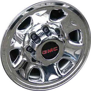 Chevrolet Silverado 3500 SRW 2006-2010, Sierra 3500 SRW 2006-2010 chrome clad 16x7 steel wheels or rims. Hollander part number STL5266, OEM part number 9596525.