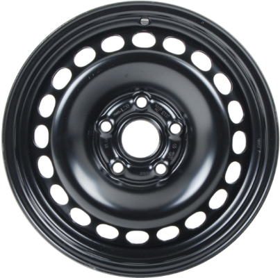 Volkswagen Passat 2001-2005 powder coat black 15x6 steel wheels or rims. Hollander part number STL69765, OEM part number 3B0601027D03C, 3B0601027D.