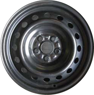 Nissan LEAF 2013-2024 powder coat black 16x6.5 steel wheels or rims. Hollander part number STL62607U45, OEM part number 403003NF0E.