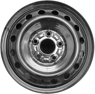 Mitsubishi Lancer 2008-2015 powder coat black 16x6.5 steel wheels or rims. Hollander part number STL65843, OEM part number Not Yet Known.