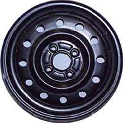 Toyota Echo 2003-2005 powder coat black 15x5 steel wheels or rims. Hollander part number STL69434, OEM part number 4261152330.