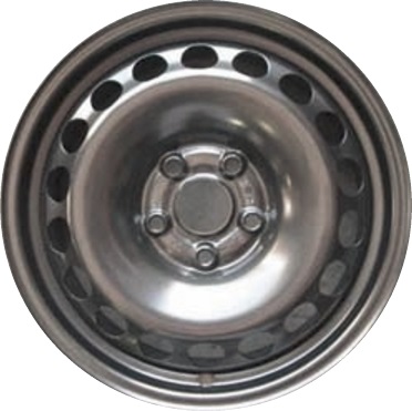 Volkswagen EOS 2007-2016, Passat 2006-2011 powder coat black 16x6.5 steel wheels or rims. Hollander part number STL69818, OEM part number 3C0601027H03C, 3C0601027AA03C.