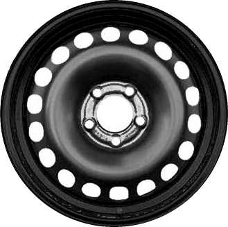 Volkswagen Beetle 2012-2018, Passat 2012-2015 powder coat black 16x6.5 steel wheels or rims. Hollander part number STL69926, OEM part number 56160102703C.