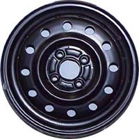 KIA Spectra 2004-2006 powder coat black 15x6 steel wheels or rims. Hollander part number STL74578, OEM part number 529102F050.