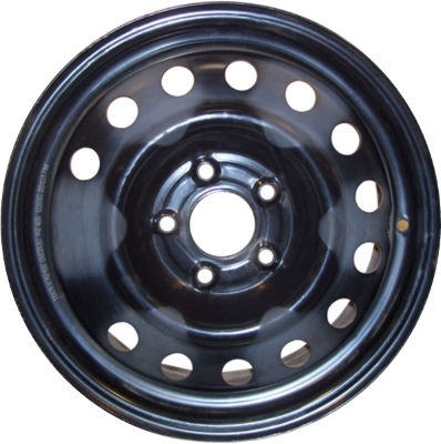 KIA Magentis 2007-2010, Optima 2006-2010 powder coat black 16x6.5 steel wheels or rims. Hollander part number STL74597, OEM part number 529102G451.