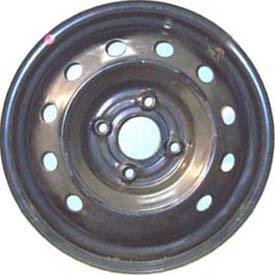 KIA Spectra 2007-2009 powder coat black 15x6 steel wheels or rims. Hollander part number STL74602, OEM part number 529102F560, 529102FOKWC.