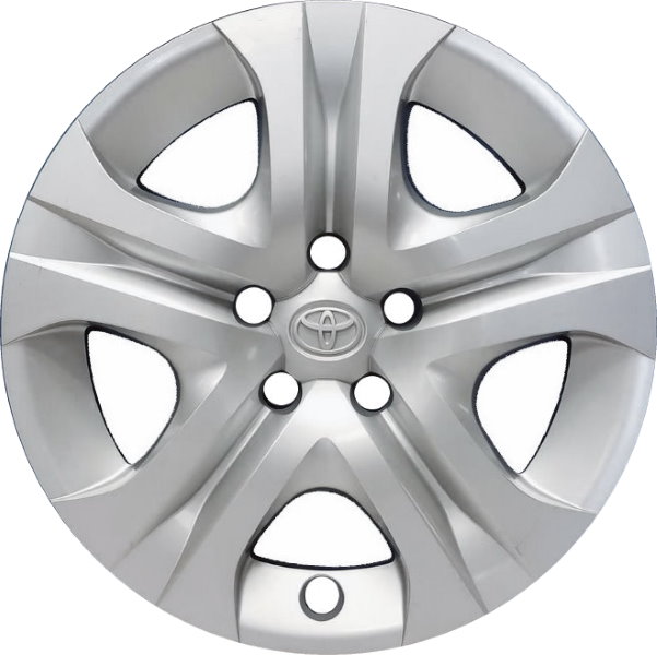 Toyota RAV4 2013-2018, Plastic 5 Spoke, Single Hubcap or Wheel Cover For 17 Inch 5 Spoke Steel Wheels. Hollander Part Number H61170.