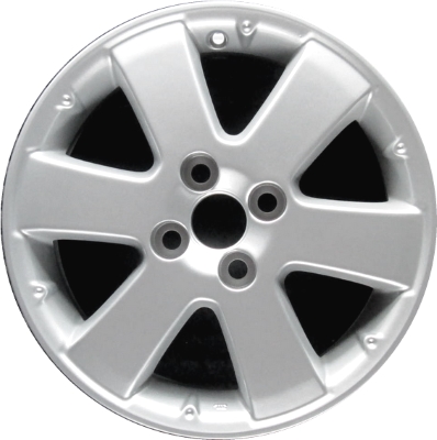 Scion xA 2004-2006 powder coat silver 15x5.5 aluminum wheels or rims. Hollander part number ALY99176/69488PERF, OEM part number 845752810.