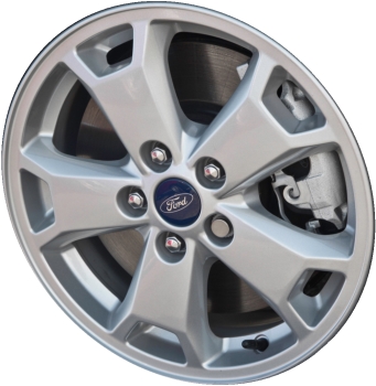 Ford Transit Connect 2014-2018 powder coat silver 16x6.5 aluminum wheels or rims. Hollander part number ALY3975, OEM part number DT1Z1007C.