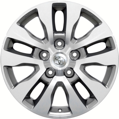 Toyota Sequoia 2008-2022, Tundra 2007-2020 silver or grey machined 20x8 aluminum wheels or rims. Hollander part number 69533U, OEM part number 426110C090, 426110C120.