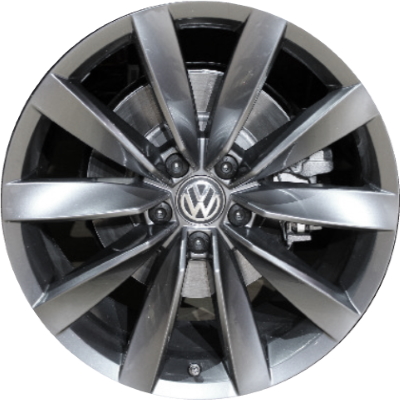 Volkswagen Arteon 2019-2020 powder coat dark grey 19x8 aluminum wheels or rims. Hollander part number ALY70064, OEM part number 3G8601025GDM9.
