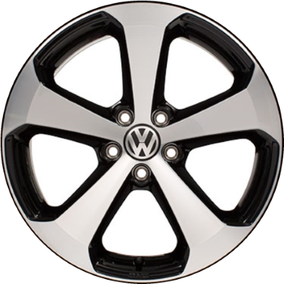 Volkswagen CC 2009-2017 black machined 18x8 aluminum wheels or rims. Hollander part number ALY70005/98164, OEM part number 1K8071498, 1K8071498AX1, 1K8071498QQ9.