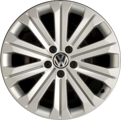 Volkswagen Passat 2012-2015 powder coat silver 18x8 aluminum wheels or rims. Hollander part number ALY69969, OEM part number 561071498A8Z8.