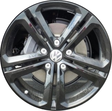 Volkswagen Touareg 2016-2017 powder coat black 20x9 aluminum wheels or rims. Hollander part number ALY69977U45, OEM part number 7P6601025AGAX1.