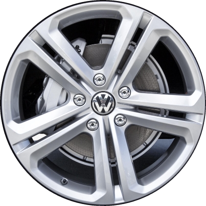 Volkswagen Touareg 2015-2017 powder coat silver 21x9.5 aluminum wheels or rims. Hollander part number ALY70024, OEM part number 7P6601025AK88Z.