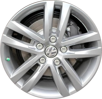Volkswagen Touareg 2015-2017 powder coat grey 19x8.5 aluminum wheels or rims. Hollander part number ALY69996, OEM part number 7P6601025AMZ49.