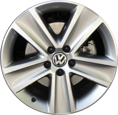 Volkswagen Passat 2009-2011 grey machined 18x8 aluminum wheels or rims. Hollander part number ALY69967, OEM part number 3C0601025APQQ9.
