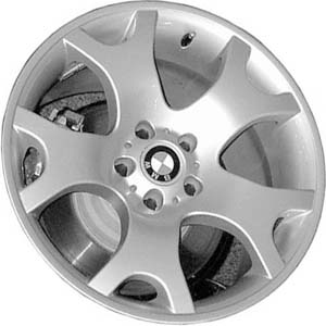 BMW X5 2001-2006 powder coat silver 19x9 aluminum wheels or rims. Hollander part number ALY59333, OEM part number 36111096231.