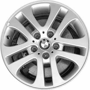 BMW 320i 2001-2005, 323i 2000, 325i 2001-2006, 330i 2001-2006 powder coat silver 17x7 aluminum wheels or rims. Hollander part number 59342, OEM part number 36116751415.