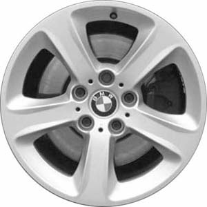 BMW 320i 2001-2005, 323i 2000, 325i 2004-2006, 330i 2004-2006 powder coat silver 17x7 aluminum wheels or rims. Hollander part number 59464, OEM part number 36116765346.