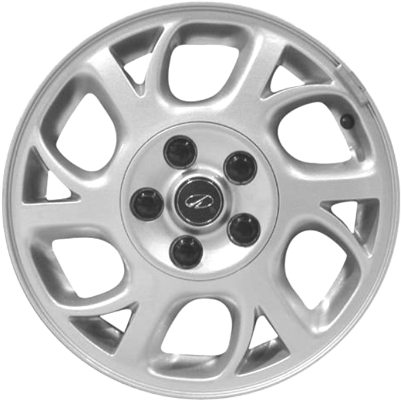 Oldsmobile Intrigue 2000-2002 powder coat silver 16x6.5 aluminum wheels or rims. Hollander part number ALY6038, OEM part number 9593498.
