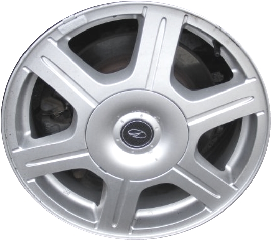 Oldsmobile Silhouette 2002-2004 powder coat silver 16x6.5 aluminum wheels or rims. Hollander part number ALY6053U20.PS02FF, OEM part number 9593740.