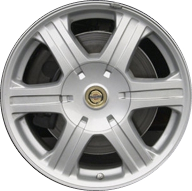 Chrysler Pacifica 2004-2008 powder coat silver 17x7.5 aluminum wheels or rims. Hollander part number ALY2216B20.PS02, OEM part number Not Yet Known.