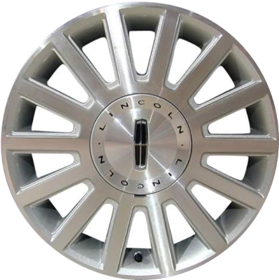 Lincoln Town Car 2003-2005 silver machined 17x7 aluminum wheels or rims. Hollander part number ALY3504U10, OEM part number 3W1Z1007EA.