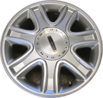 Lincoln Aviator 2003-2005 powder coat silver 17x7.5 aluminum wheels or rims. Hollander part number ALY3509, OEM part number 2C5Z1007BA.