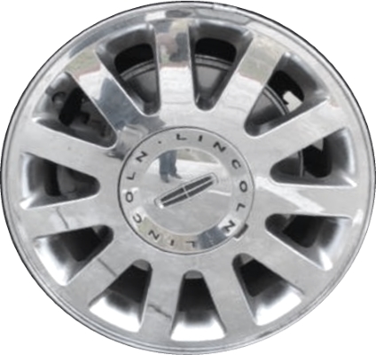 Lincoln LS 2003-2005 chrome 16x7.5 aluminum wheels or rims. Hollander part number ALY3513U85, OEM part number 4W4Z1007EA, 3W4Z1007EA.