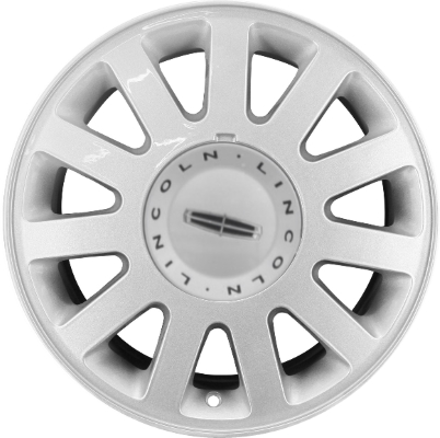 Lincoln LS 2003-2005 powder coat silver 16x7.5 aluminum wheels or rims. Hollander part number ALY3513U20, OEM part number 4W4Z1007CA, 3W4Z1007CA.