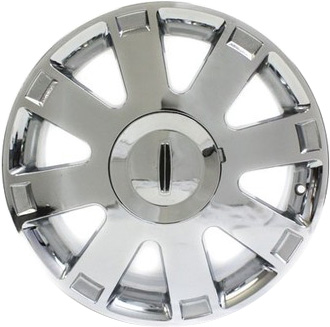 Lincoln LS 2003-2005 chrome 17x7.5 aluminum wheels or rims. Hollander part number ALY3515, OEM part number 4W4Z1007GA, 3W4Z1007GA.