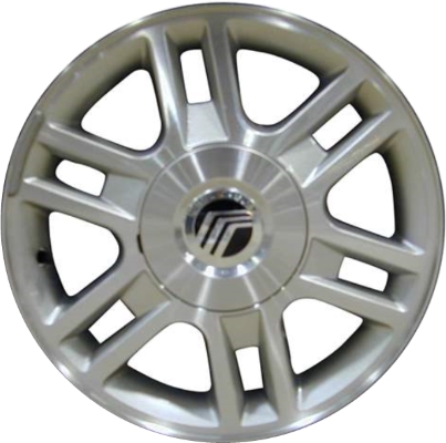 Mercury Monterey 2004-2007 silver machined 16x7 aluminum wheels or rims. Hollander part number ALY3541, OEM part number 3F2Z1007HA.
