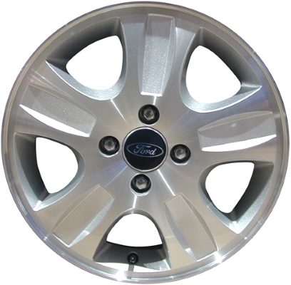 Ford Focus 2005-2007 silver machined 16x6 aluminum wheels or rims. Hollander part number ALY3577, OEM part number 5S4Z1007BA.