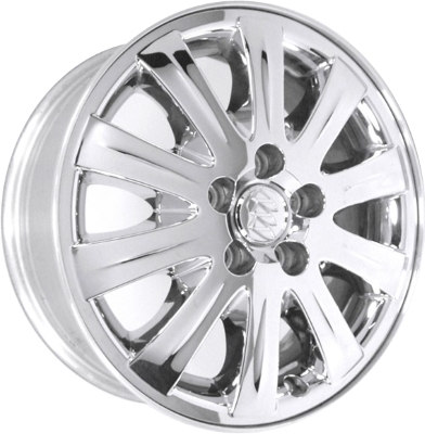 Buick Allure 2007-2009, LaCrosse 2007-2009, Terraza 2005 chrome clad 17x6.5 aluminum wheels or rims. Hollander part number 4070/4061, OEM part number 9597326, 9595327.