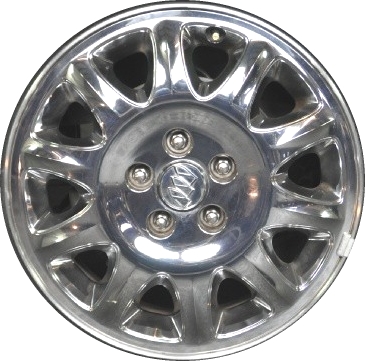 Buick Rendezvous 2005-2007 chrome clad 17x6.5 aluminum wheels or rims. Hollander part number ALY4062, OEM part number 9595529.