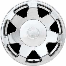 Cadillac Escalade 2002-2006 chrome 17x7.5 aluminum wheels or rims. Hollander part number ALY4575, OEM part number 9596873.