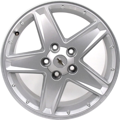 Chevrolet Equinox 2005-2006 powder coat silver 17x7 aluminum wheels or rims. Hollander part number ALY5233, OEM part number 9595562.