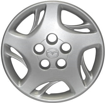Mazda MPV 2000-2001, Plastic 5 Double Spoke, Single Hubcap or Wheel Cover For 15 Inch Steel Wheels. Hollander Part Number H56543.