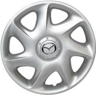 Mazda Protege 2001-2003, Plastic 7 Spoke, Single Hubcap or Wheel Cover For 15 Inch Steel Wheels. Hollander Part Number H56545.