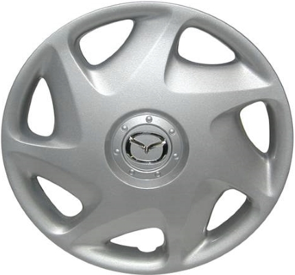 Mazda 6 2003-2004, Plastic 7 Slot, Single Hubcap or Wheel Cover For 16 Inch Steel Wheels. Hollander Part Number H56549.