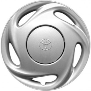 Toyota Corolla 1998-2000, Plastic 5 Slot, Single Hubcap or Wheel Cover For 14 Inch Steel Wheels. Hollander Part Number H61097.
