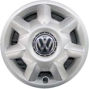 Volkswagen Golf 1998-1999, Plastic 7 Spoke, Single Hubcap or Wheel Cover For 14 Inch Steel Wheels. Hollander Part Number H61533.