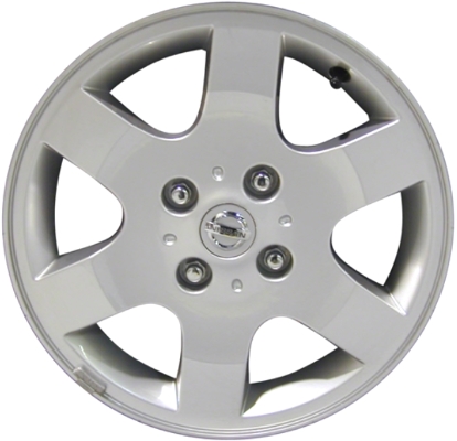 Nissan Sentra 2004-2006 powder coat silver 16x6 aluminum wheels or rims. Hollander part number ALY62430, OEM part number 403006Z700, 403006Z710.