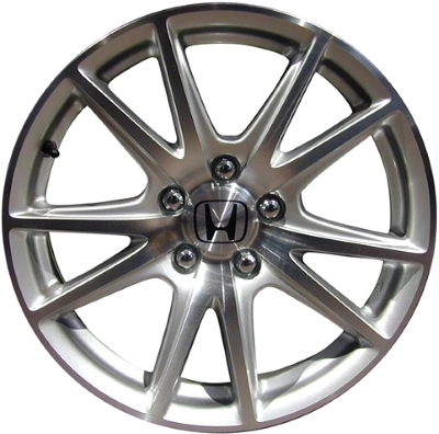 Honda S2000 2004-2007 silver machined 17x7 aluminum wheels or rims. Hollander part number ALY63872, OEM part number 44700S2AA91.