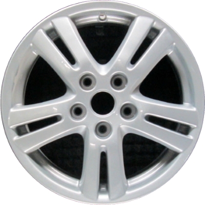 Mazda MPV 2004-2006 powder coat silver 16x6.5 aluminum wheels or rims. Hollander part number ALY64870U20, OEM part number 9965476560, 9965486560.