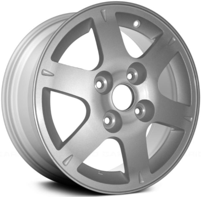 Mitsubishi Lancer 2004-2006 powder coat silver 15x6 aluminum wheels or rims. Hollander part number ALY65795, OEM part number Not Yet Known.