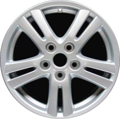 Mitsubishi Lancer 2004-2006 powder coat silver 16x6 aluminum wheels or rims. Hollander part number ALY65796, OEM part number Not Yet Known.